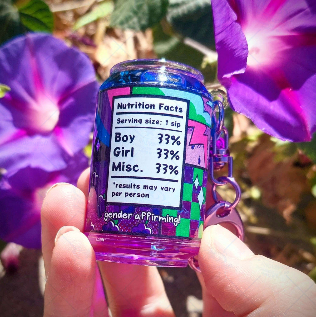 Gender Fluid Liquid Keychain