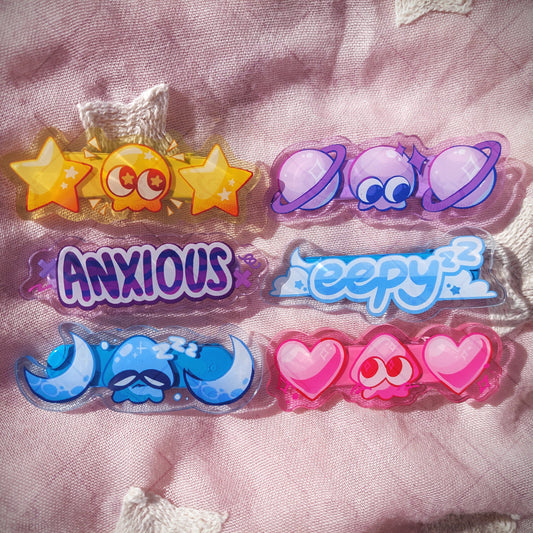 Squid, Octo, & Word Hairclips